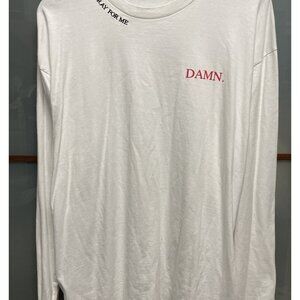 Kendrick Lamar DAMN White Tour Long Sleeve Band Tee Concert Shirt 2017 Size XL